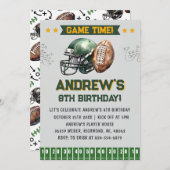 パーソナライズされたスポーツサッカー誕生日 招待状 (正面/裏面)