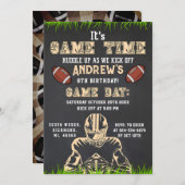 パーソナライズされたスポーツサッカー誕生日 招待状 (正面/裏面)