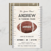 パーソナライズされたスポーツサッカー誕生日 招待状 (正面/裏面)