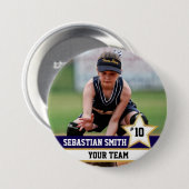 パーソナライズされたスポーツチームの写真ボタンとピン 缶バッジ (正面&裏面)