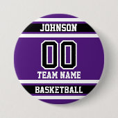 パーソナライズされたスポーツ – 紫 – 100%カスタマイズ可能 缶バッジ (正面)