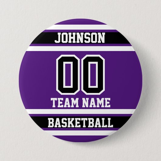 パーソナライズされたスポーツ – 紫 – 100%カスタマイズ可能 缶バッジ (正面)