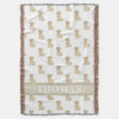 パーソナライズされたスムースクリーム ダックスフンド スローブランケット (正面縦)