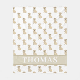 パーソナライズされたスムースクリーム ダックスフンド フリースブランケット