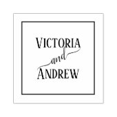 パーソナライズされたスモダンクリプトタイポグラフィ ラバースタンプ (インプリント)