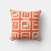 パーソナライズされたスリープ食べ狩りオレンジピロー アウトドアクッション (正面)