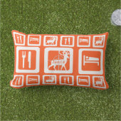 パーソナライズされたスリープ食べ狩りオレンジピロー ランバークッション (芝生)