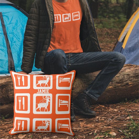 パーソナライズされたスリープ食べ狩りオレンジピロー ランバークッション