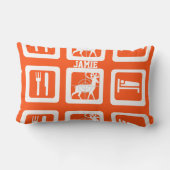 パーソナライズされたスリープ食べ狩りオレンジピロー ランバークッション (裏面)