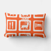 パーソナライズされたスリープ食べ狩りオレンジピロー ランバークッション (正面)