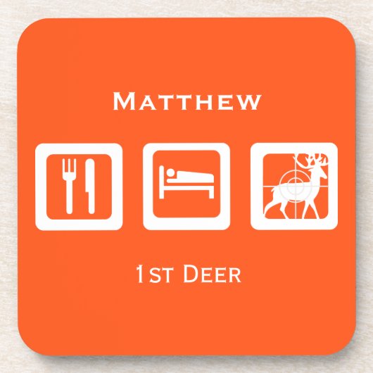 パーソナライズされたスリープ食べ狩り1stディアキープサケ コースター (正面)