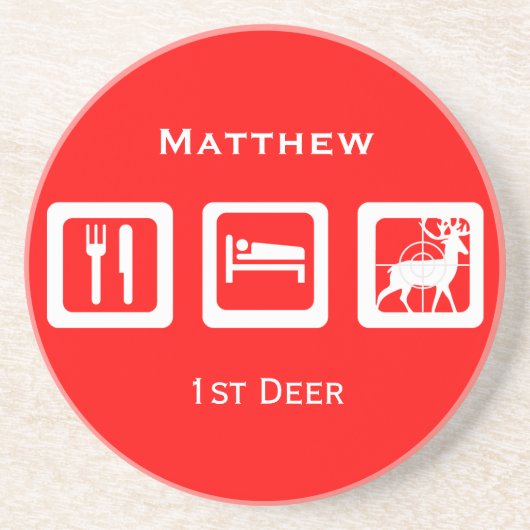 パーソナライズされたスリープ食べ狩り1stディアキープサケ コースター (正面)
