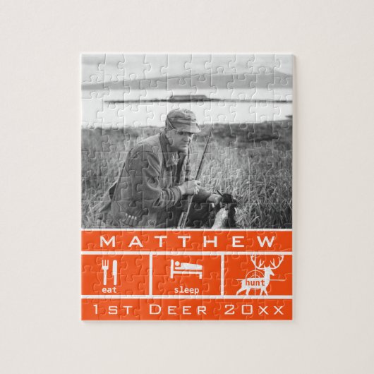 パーソナライズされたスリープ食べ狩り1stディアキープサケ ジグソーパズル (縦)