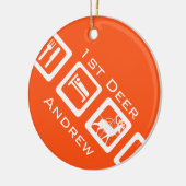 パーソナライズされたスリープ食べ狩り1stディアキープサケ セラミックオーナメント (左)