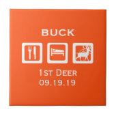 パーソナライズされたスリープ食べ狩り1stディアキープサケ タイル (正面)