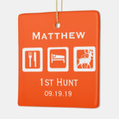 パーソナライズされたスリープ食べ狩り1st鹿狩りキープサケ セラミックオーナメント (左)