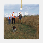 パーソナライズされたスリープ食べ狩り1st鹿狩りキープサケ セラミックオーナメント (裏面)