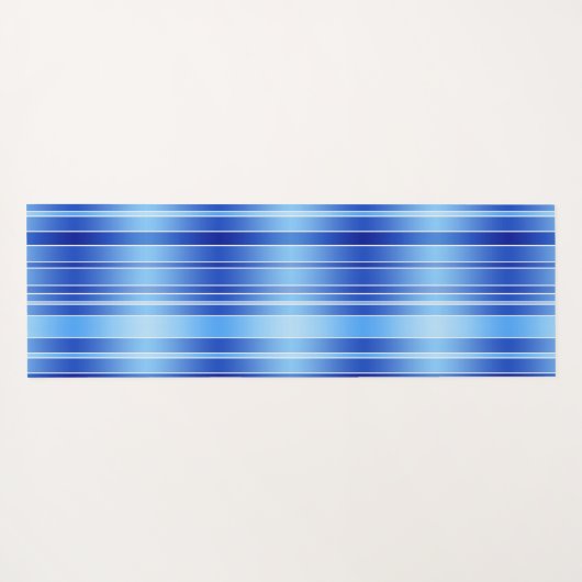 パーソナライズされたスローウェーブブルーストライプのヨガマット ヨガマット (裏面(横))