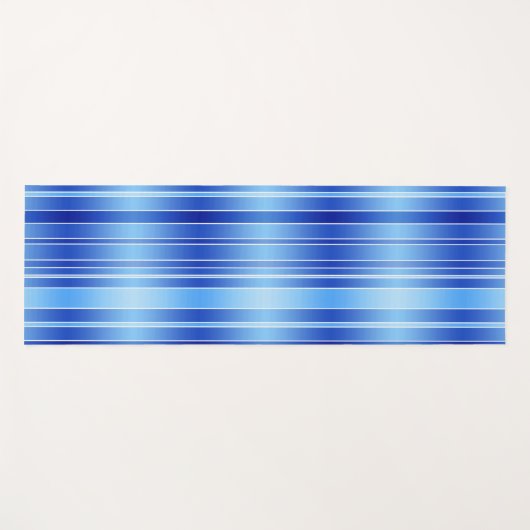 パーソナライズされたスローウェーブブルーストライプのヨガマット ヨガマット (正面(横))