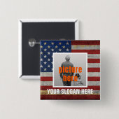 パーソナライズされたスローガン国ことわざカスタマイズ旗 缶バッジ (正面&裏面)