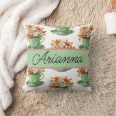 パーソナライズされたスロー枕 ティー クッション (ブランケット)