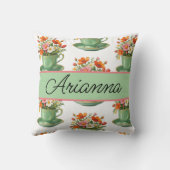 パーソナライズされたスロー枕 ティー クッション (裏面)