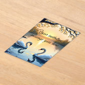 パーソナライズされたスワンカップル招待状 アクリル招待状 (レイダウン)