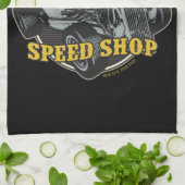 パーソナライズされたス改造ピースショップレーシングガレージ キッチンタオル (折り畳み)