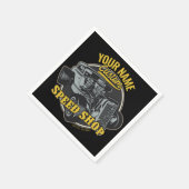 パーソナライズされたス改造ピースショップレーシングガレージ スタンダードカクテルナプキン (角)