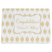 パーソナライズされたス結婚レース抱き枕 ラージペーパーバッグ (正面)