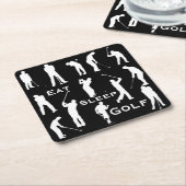 パーソナライズされたス食べリープゴルフケーブロッジコースター スクエアペーパーコースター (アングル)