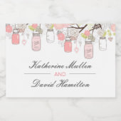 パーソナライズされたズワ結婚インボトルきらめくワインラ スパークリングワインラベル (シングルラベル)