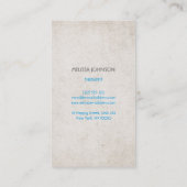 パーソナライズされたセラピスト心理士のビジネスカート 名刺 (裏面)