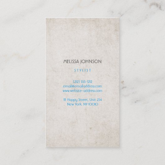 パーソナライズされたセラピスト心理学者スタイリスト 名刺 (裏面)