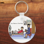 パーソナライズされたセラピスト,カウンセラー – 女性マンガ キーホルダー (正面)