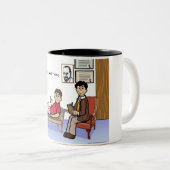 パーソナライズされたセラピスト,カウンセラー – 男性の漫画 ツートーンマグカップ (正面右)