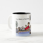 パーソナライズされたセラピスト,カウンセラー – 男性の漫画 ツートーンマグカップ (正面左)