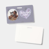 パーソナライズされたセラピーペットID （写真と名前） バッジ (表裏)