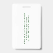 パーソナライズされたセラピー動物犬の写真IDバッジ バッジ (裏面)