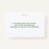 パーソナライズされたセラピー動物犬の写真IDバッジ バッジ (裏面)