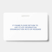 パーソナライズされたセラピー犬の動物の写真IDバッジ バッジ (裏面)