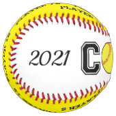 パーソナライズされたソフトボールのコーチボール ソフトボール (正面左)