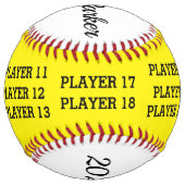パーソナライズされたソフトボールのコーチボール ソフトボール (裏面)