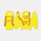 パーソナライズされたソフトボールの好意ボックスあなたのテキスト、色 フェイバーボックス (折り畳みなし)