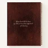 パーソナライズされたタイプライター フォント アンティーク レザー ブック ノートブック (裏面)