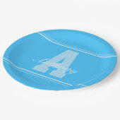 パーソナライズされたタイポグラフィ名パーティープレート ペーパープレート (アングル)