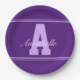 パーソナライズされたタイポグラフィ名パーティープレート ペーパープレート