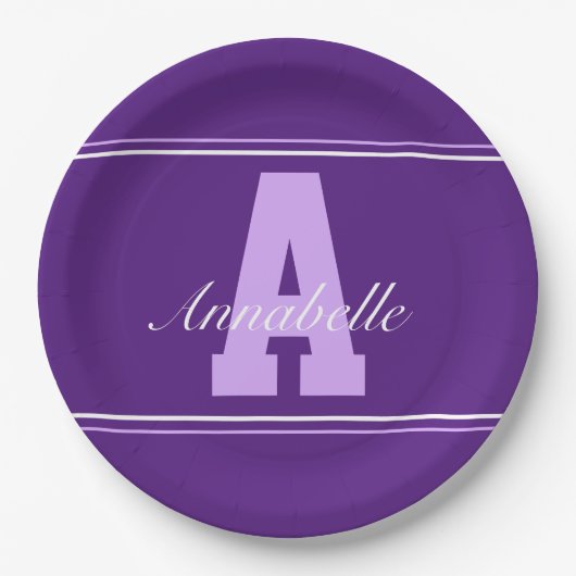 パーソナライズされたタイポグラフィ名パーティープレート ペーパープレート (正面)