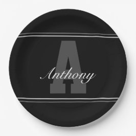 パーソナライズされたタイポグラフィ名パーティープレート ペーパープレート