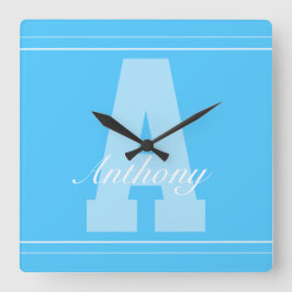 パーソナライズされたタイポグラフィ名時計 スクエア壁時計